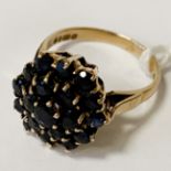 9CT GOLD BLUE SAPPHIRE RING SIZE N - 3.8 GRAMS APPROX