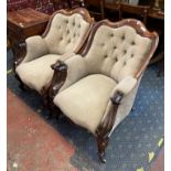 TWO VICTORIAN ARMCHAIRS