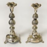 RUSSIAN SILVER CANDLESTICKS - CIRCA 1894 27.4OZS APPROX