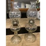PAIR OF OIL LAMPS ''HOME SWEET HOME''