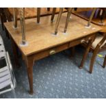 1920S TEACHERS DESK 2 DRAWER OAK