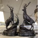 PAIR BRONZE STAGS 44CMS (H) APPROX