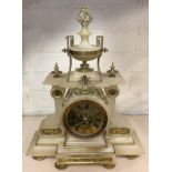 19THC FRENCH ORMOLU & MARBLE CLOCK - 40 CMS (H) APPROX