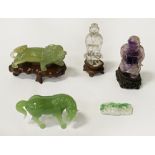 BOXED JADE CARVING WITH ORIENTAL FIGURES