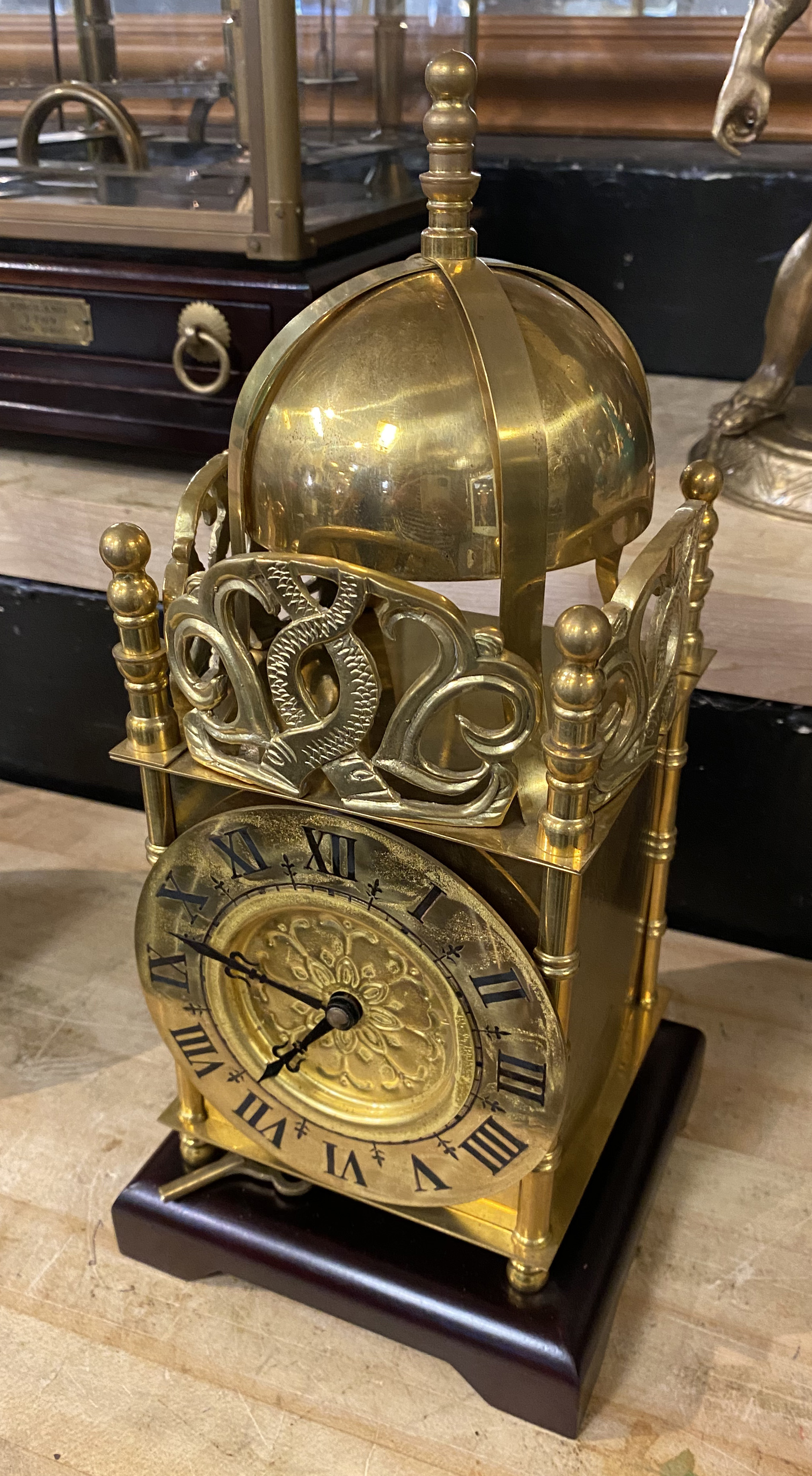 BRASS CATHEDRAL CLOCK - 32 CMS (H) APPROX