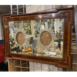 EDWARDIAN INLAID FRAMED BEVELLED PHOTO MIRROR