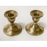 PAIR SILVER CANDLESTICKS 8.5CMS (H) APPROX