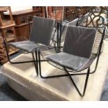 FOUR SWEDISH METAL CHAIRS WITH PAD SEATS