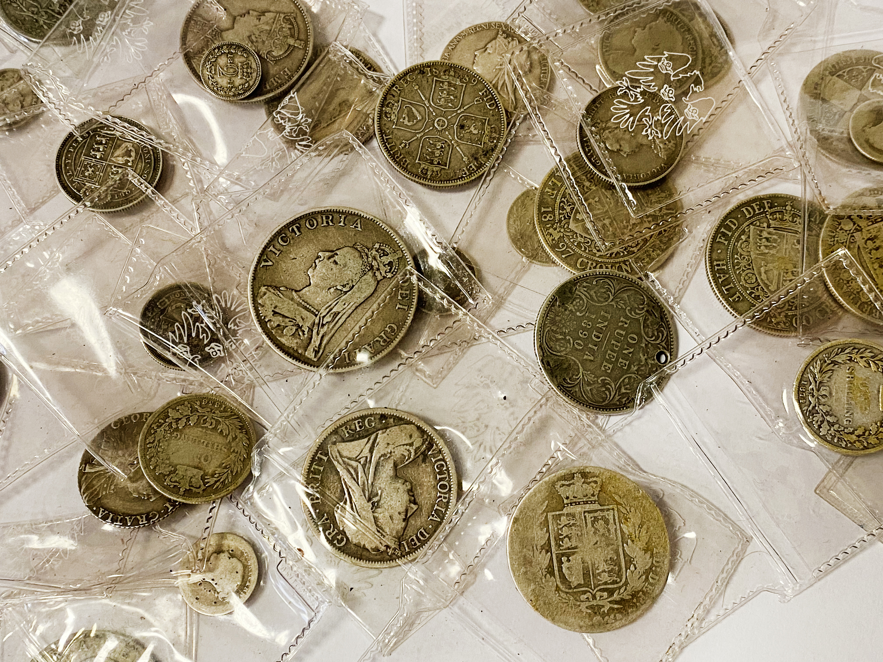 LARGE COLLECTION OF EARLY VICTORIAN SILVER COINS - APPROX 11 ozs APPROX - Image 2 of 2