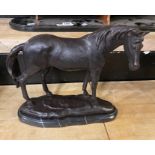 BRONZE HORSE ON MARBLE BASE 22CMS (H) APPROX