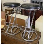 PAIR OF CHROME KITCHEN BAR STOOLS