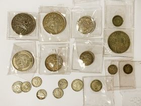 QTY OF BRITISH & FOREIGN SILVER COINS