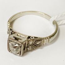 DIAMOND RING - WHITE METAL - SIZE M