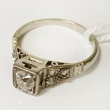 DIAMOND RING - WHITE METAL - SIZE M