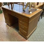 LEATHER TOP PEDESTAL DESK