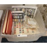 BOX OF WORLD STAMPS AND ALBUMS