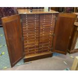 MAHOGANY COLLECTORS CABINET - SOME KNOBS MISSING