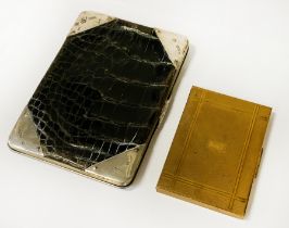 HM SILVER EMBELISHED WALLET & AN EARLY CIGARETTE CASE