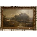 JOSEPH THORS C1835-1920 OIL ON CANVAS - COUNTRY LANDSCAPE - SIGNED - 127CM X 75CM