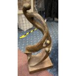 LARGE BRONZE ABSTRACT SCULPTURE - 90CMS (H) APPROX