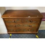 FOUR DRAWER DECORATIVE VICTORIAN CHEST