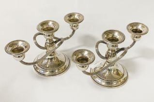PAIR OF SILVER CANDELABRAS 12CMS (H) APPROX