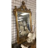 19THC ORNATE BEVELLED MIRROR - 130CMS (H) X 65CMS (W) APPROX