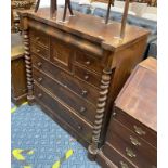 VICTORIAN MAHOGANY CHEST OF DRAWERS A/F