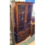 MAHOGANY 2 DRAWER DISPLAY CABINET