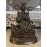 BRONZE CHINESE FIGURE - 15CMS (H) APPROX