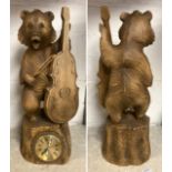 RUSSIAN WOODEN BEAR CLOCK BY AZAM 37CMS (H) APPROX