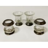 4 SILVER & GLASS POTS