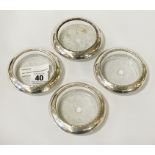 SET 4 SILVER & GLASS COASTERS