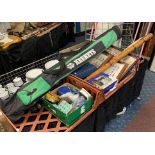 TWO TRAYS OF FISHING EPHEMERA INCL. FLY RODS & FLY TIES