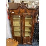 TWO DOOR DISPLAY CABINET WITH FINIALS A/F