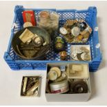 TRAY OF WATCH PARTS & ACCESSORIES