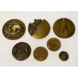 VARIOUS BRONZE MEDALLIONS - POLISH JEWISH INTEREST