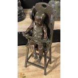 BRONZE BABY CRYING IN HIGH CHAIR SIGURE - 32CMS (H)