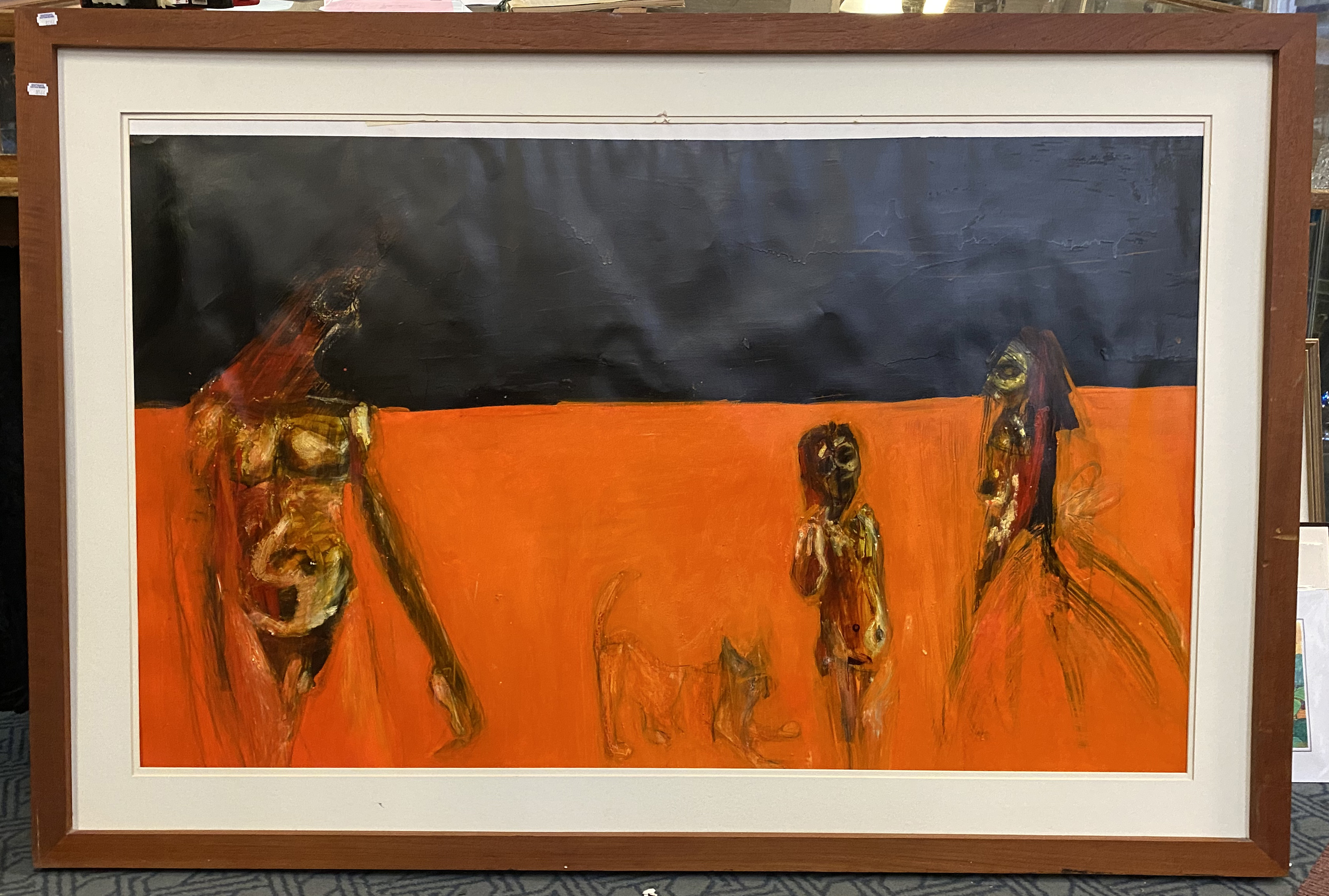 LARGE OIL ON CANVAS BY MERLIN GLOZIER - THE SACRED FAMILY 132CMS X 81CMS APPROX