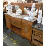 FRENCH EMPIRE STYLE MIRROR BACK MARBLE TOP SIDEBOARD