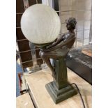 ART DECO STYLE BALL LAMP - 42CM (H)