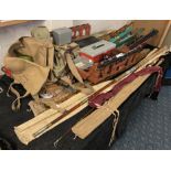 LARGE COLLECTION OF FISHING EQUIPMENT INCL. RODS, REELS ETC