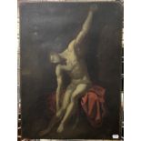 OIL ON CANVAS - MAN WITH LOIN CLOTH A/F 58 X 42