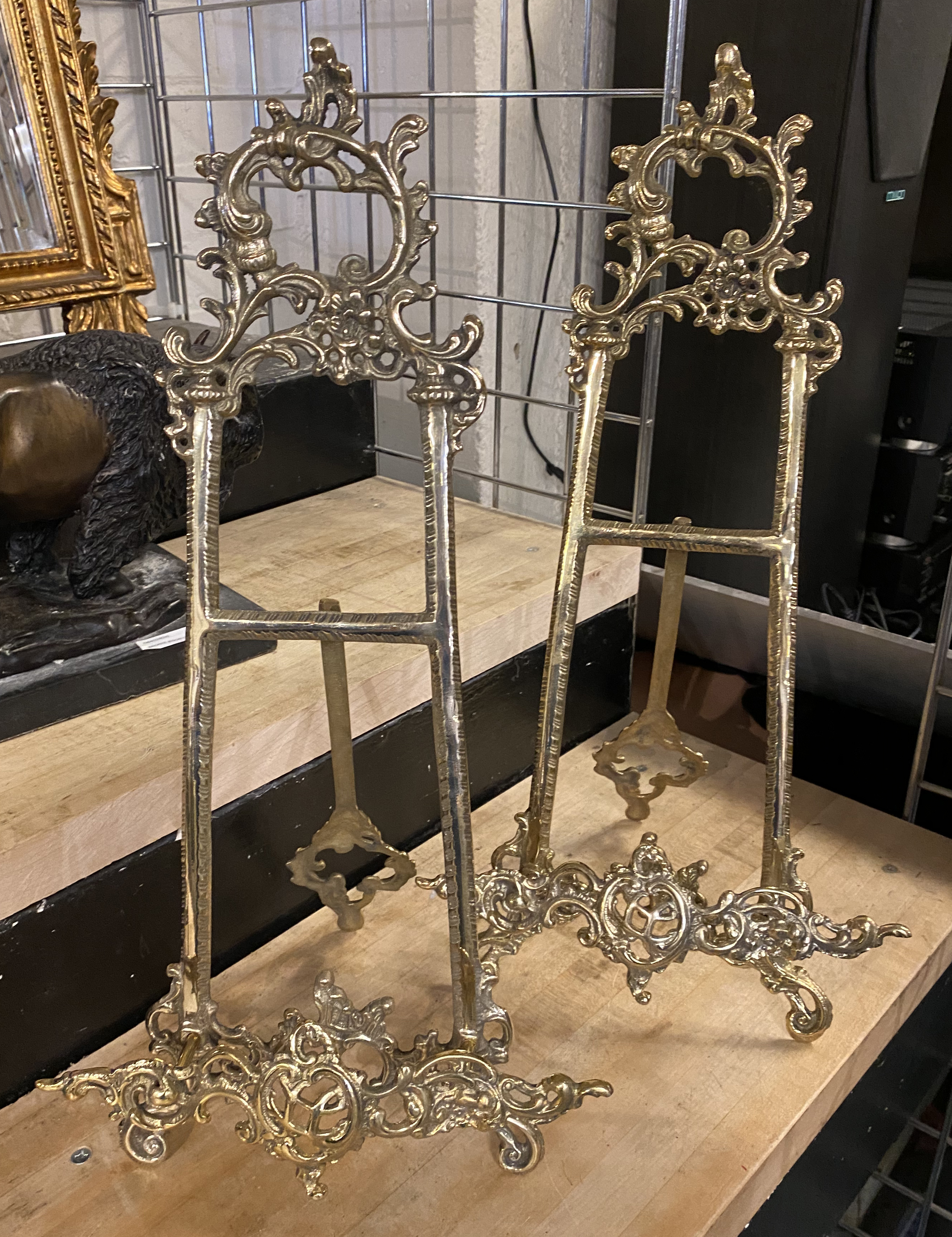 PAIR BRASS EASELS 53CMS (H)