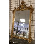 19THC ORNATE BEVELLED MIRROR - 130CMS (H) X 65CMS (W) APPROX