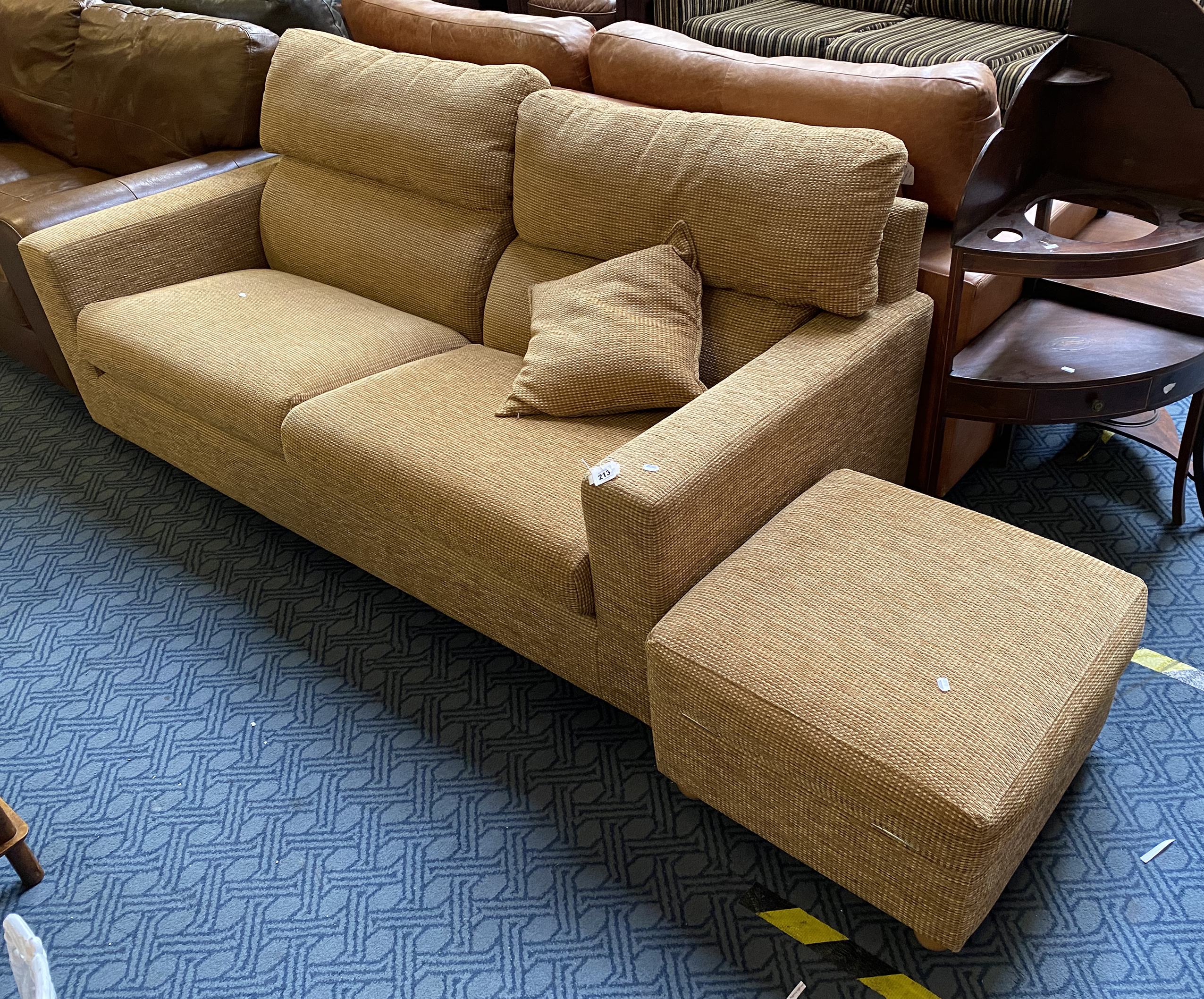 TWO SEATER SOFA & FOOTSTOOL