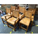 SET OF 6 YORKSHIRE OAK CHAIRS BY THOMAS 'GNOMEMAN' WHITTAKER