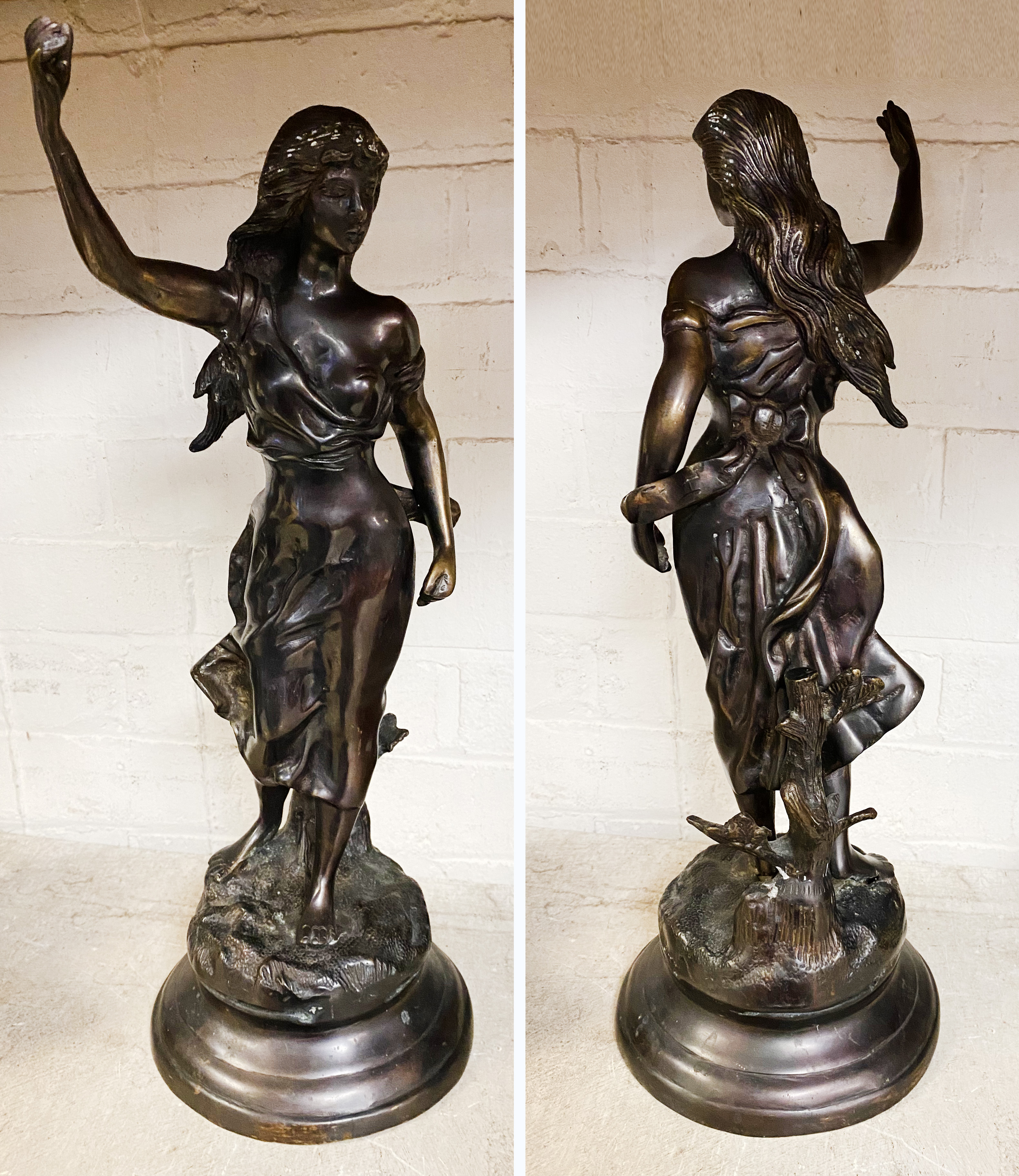 BRONZE GIRL FIGURE 48CMS (H)