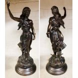 BRONZE GIRL FIGURE 48CMS (H)