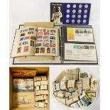 COLLECTION OF STAMPS, FIRST DAY COVERS & CIGARETTE CARDS